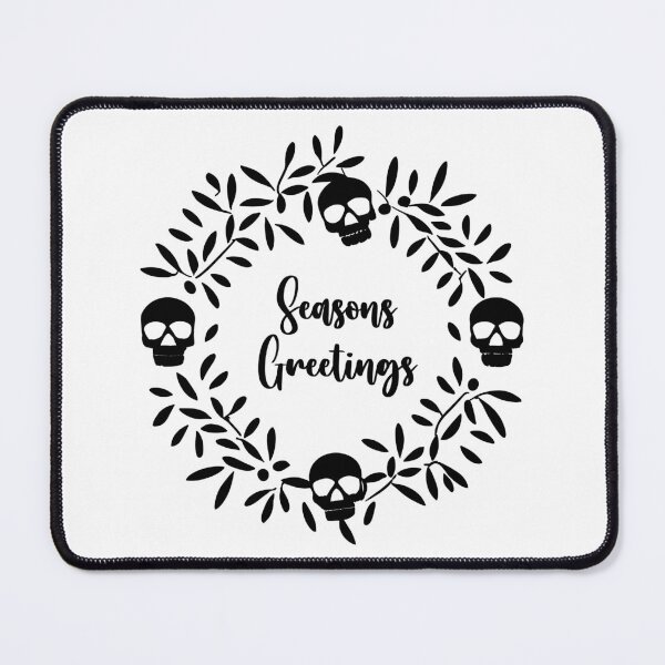 Item preview, Chic Noir Noel: Black Skull Seasons Greetings Wreath designed and sold by EmeraldeaArt.