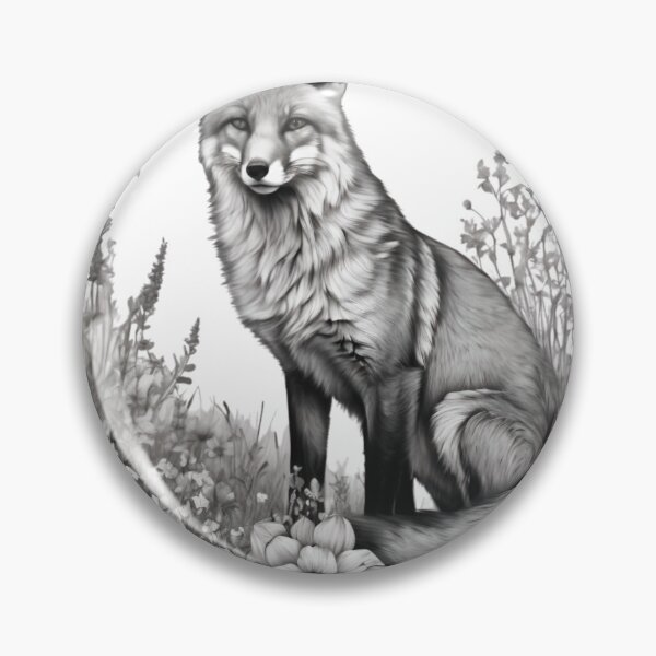 Item preview, Fox surrounded by wildflowers designed and sold by CosmosisShop.