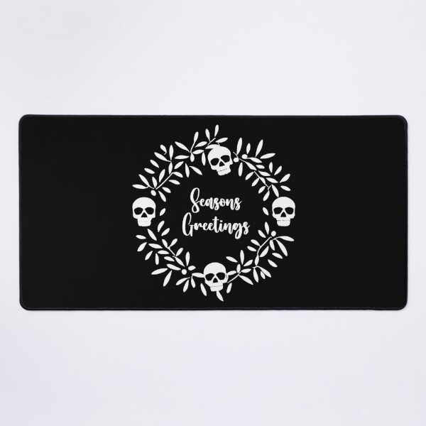 Item preview, White Seasons Greetings Skull Wreath designed and sold by EmeraldeaArt.