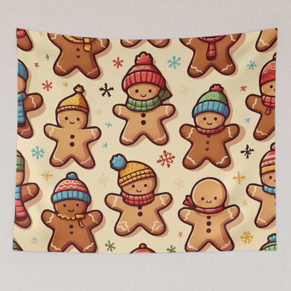 Item preview, Gingerbread Men Pattern designed and sold by ArtFactoryAI.