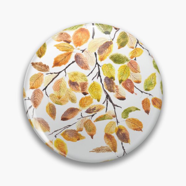 Item preview, autumn yellow orange beech leaves watercolor hand painted  designed and sold by ColorandColor.