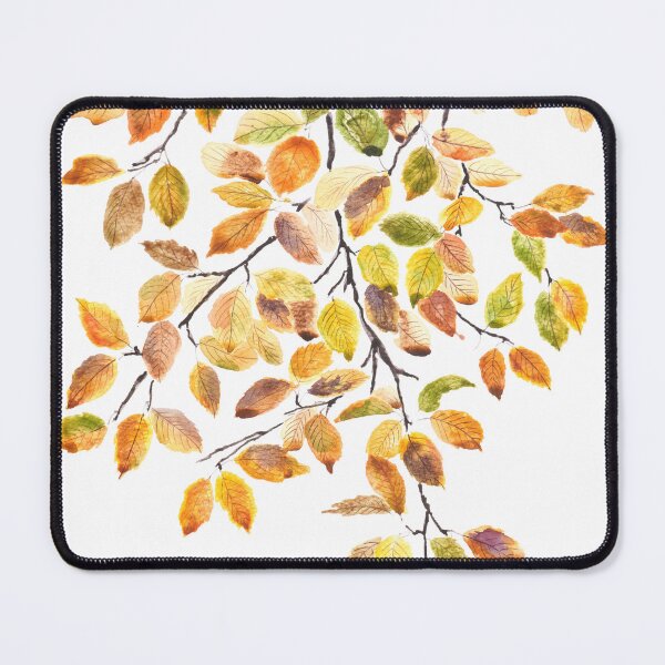 Item preview, autumn yellow orange beech leaves watercolor hand painted  designed and sold by ColorandColor.