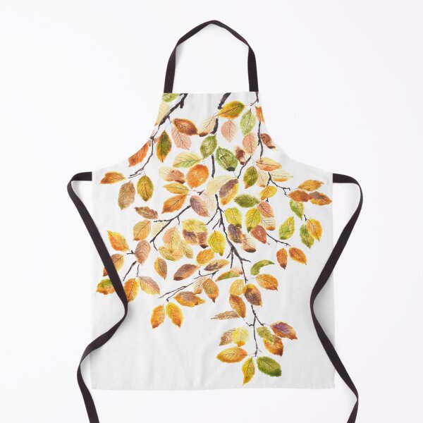 Item preview, autumn yellow orange beech leaves watercolor hand painted  designed and sold by ColorandColor.