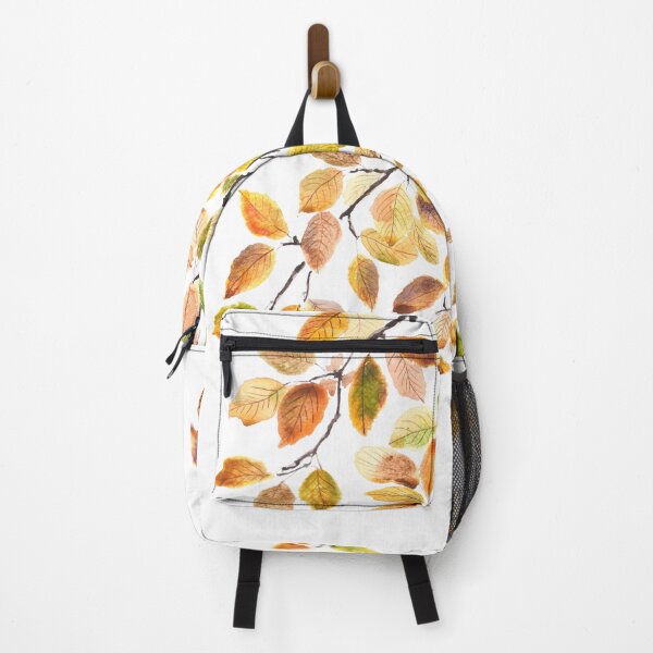 Item preview, autumn yellow orange beech leaves watercolor hand painted designed and sold by ColorandColor.