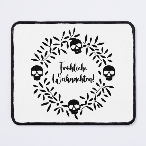 Item preview, Chic Noir Noel: Black Skull Fröhliche Weihnachten! Wreath designed and sold by EmeraldeaArt.