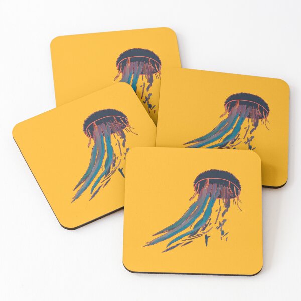 Item preview, Jellyfish (small / yellow background) designed and sold by MentaLee.