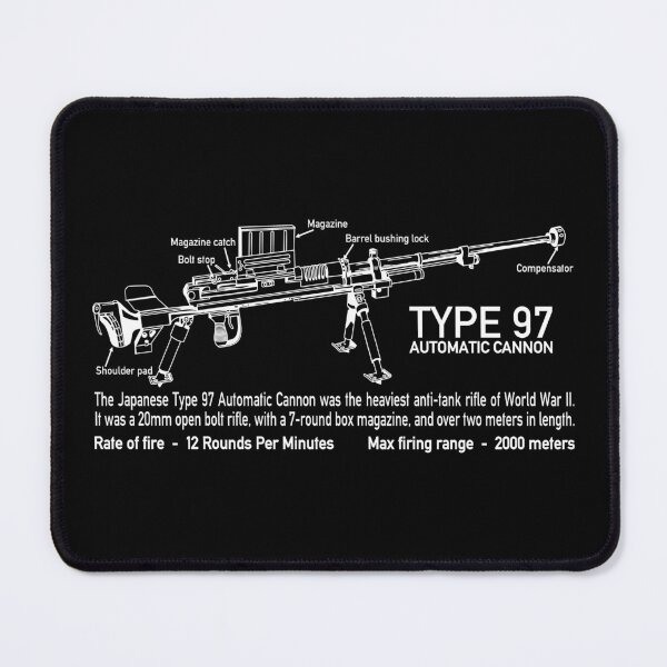 Item preview, Japanese Type 97 Automatic Cannon Anti-tank Rifle Infographic Diagram designed and sold by MilitaryMart.