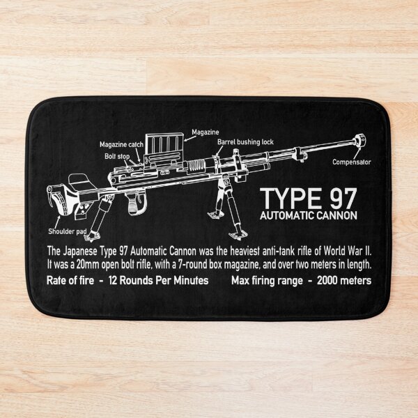 Item preview, Japanese Type 97 Automatic Cannon Anti-tank Rifle Infographic Diagram designed and sold by MilitaryMart.