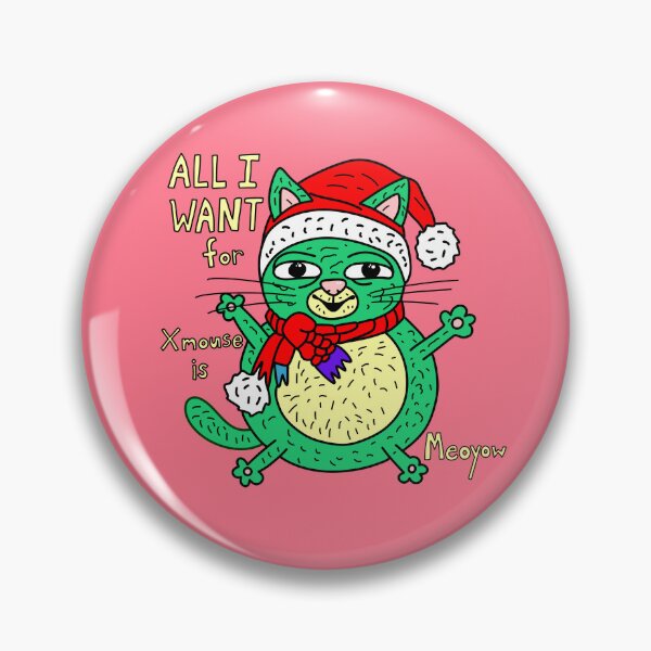 Item preview, Green Cat Xmas - All I Want for Xmause is Meoyow designed and sold by NOTSNIW ART.