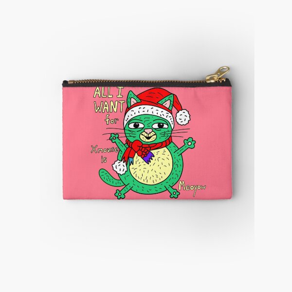 Item preview, Green Cat Xmas - All I Want for Xmause is Meoyow designed and sold by NOTSNIW ART.