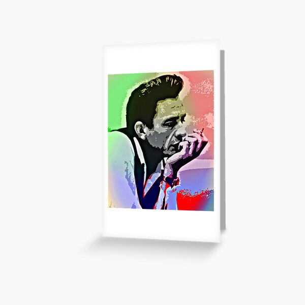 Johnny Cash portrait art Greeting Card