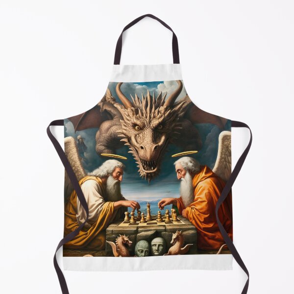 Item preview, saints playing chess in the presence of a dragon designed and sold by KavodDesigns.