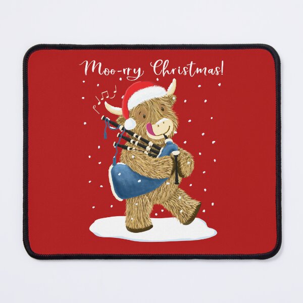 Item preview, Scottish Highland Cow Plays Merry Christmas On His Bagpipes designed and sold by brodyquixote.