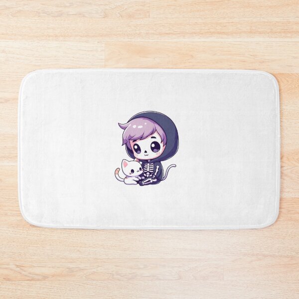 Item preview, Cute skeleton with white kitty designed and sold by Wxjtecki.