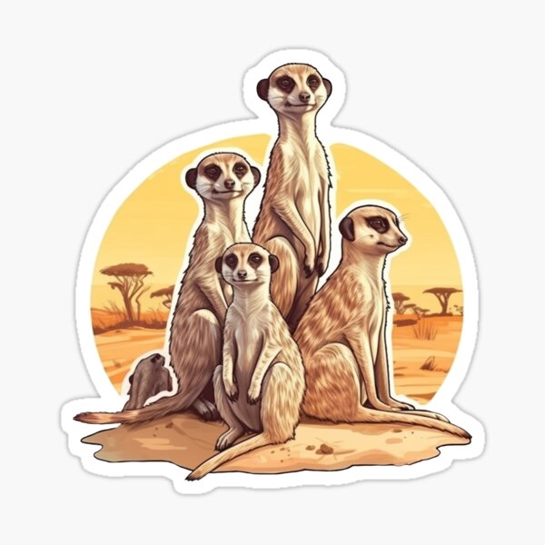 Item preview, Meerkats Family from the Africa Safari Sticker Pack designed and sold by STICKERSLALA.