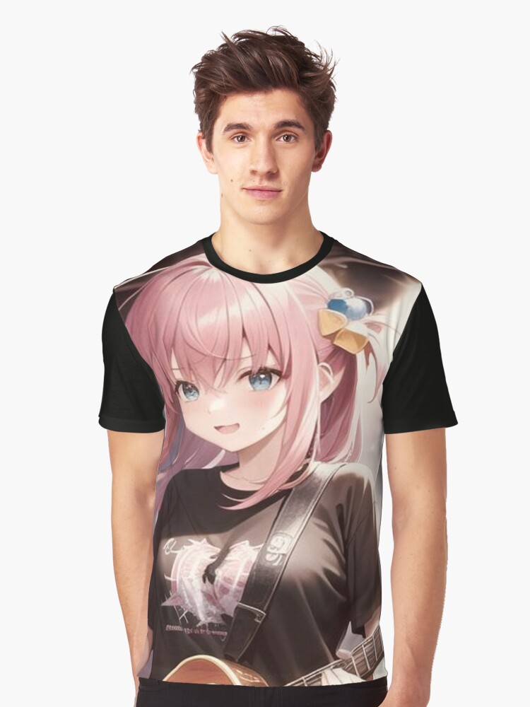 Aperçu 1 sur 5. T-shirt graphique avec l'œuvre Gotou Hitori - Bocchi le rocher créée et vendue par nelsons-breeden.