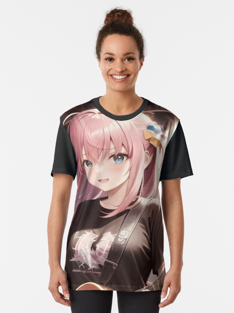 Aperçu 2 sur 5. T-shirt graphique avec l'œuvre Gotou Hitori - Bocchi le rocher créée et vendue par nelsons-breeden.
