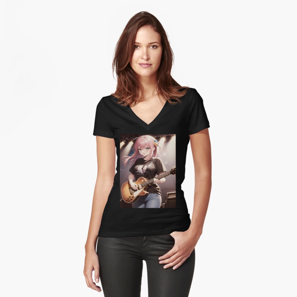 Aperçu de l'œuvre T-shirt moulant col V créée et vendue par nelsons-breeden.