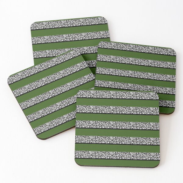 Item preview, Raindrops I Forest Green Small Stripes Horizontal designed and sold by CushyNest.