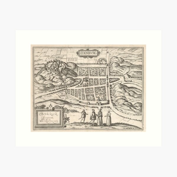 Item preview, Vintage Map of Edinburgh Scotland (1581) designed and sold by BravuraMedia.