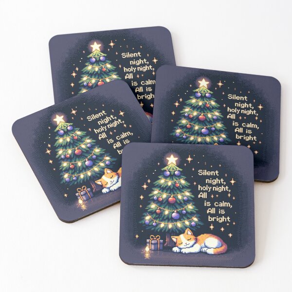 Item preview, Silent Night Christmas Pixel Art designed and sold by ZenEverAI.