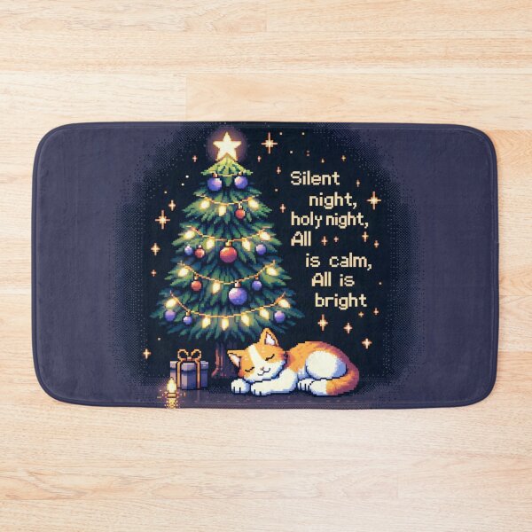Item preview, Silent Night Christmas Pixel Art designed and sold by ZenEverAI.