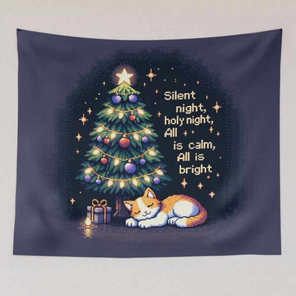 Item preview, Silent Night Christmas Pixel Art designed and sold by ZenEverAI.