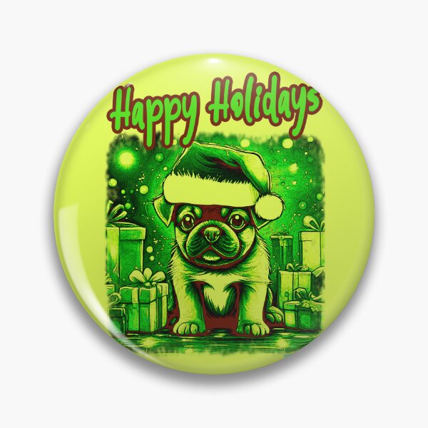 Item preview, Pug HAPPY HOLIDAYS 37 alternative designed and sold by RedBluffTraders.