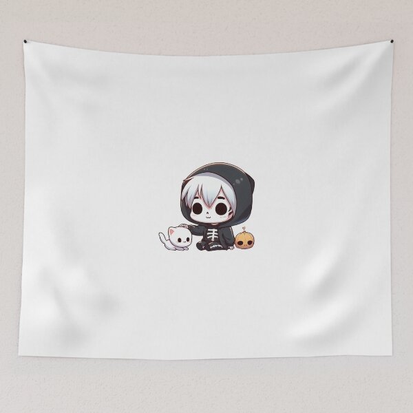 Item preview, Cute skeleton with white kitty designed and sold by Wxjtecki.