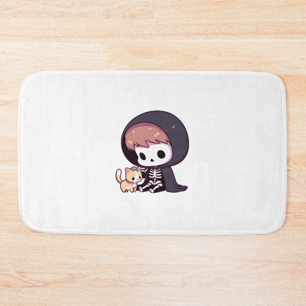 Item preview, Cute skeleton with orange kitty designed and sold by Wxjtecki.