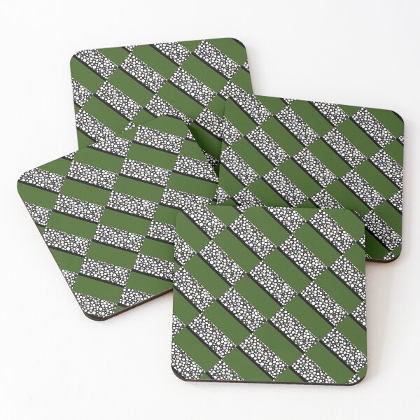 Item preview, Raindrops I Forest Green Half Brick Left designed and sold by CushyNest.