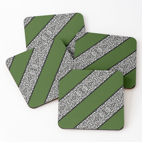 Item preview, Raindrops I Forest Green Big Stripes Diagonal Right designed and sold by CushyNest.