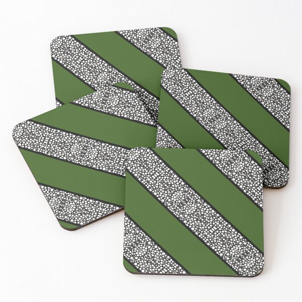 Item preview, Raindrops I Forest Green Big Stripes Diagonal Left designed and sold by CushyNest.