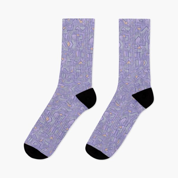 Item preview, Textured Klee inspired purple and peach  designed and sold by MoisOneOffs.
