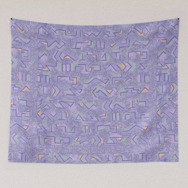 Item preview, Textured Klee inspired purple and peach  designed and sold by MoisOneOffs.