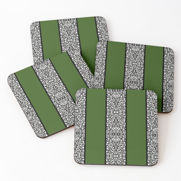 Item preview, Raindrops I Forest Green Big Stripes Vertical designed and sold by CushyNest.