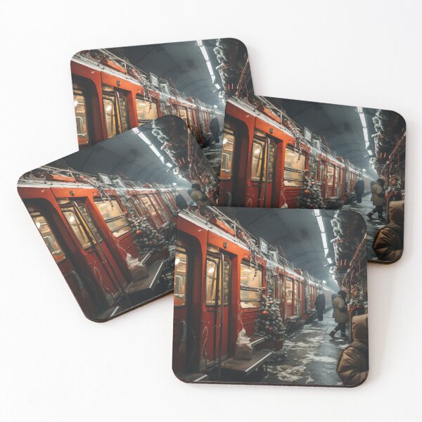 Item preview, Christmas scene on the underground train designed and sold by ivanmejia.