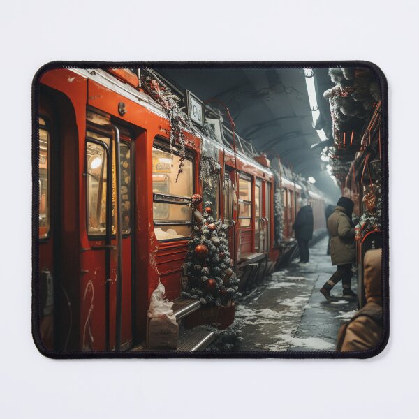 Item preview, Christmas scene on the underground train designed and sold by ivanmejia.