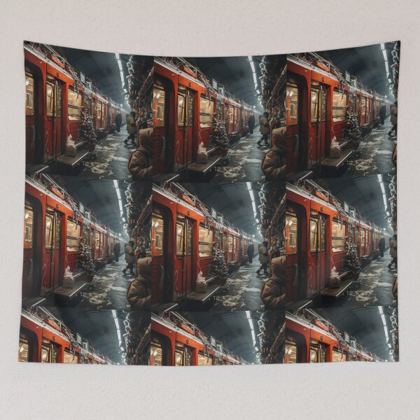 Item preview, Christmas scene on the underground train designed and sold by ivanmejia.