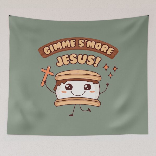 Item preview, GIMME S'MORE JESUS! - Funny Christian Pun - Cross designed and sold by Glory After Tears.