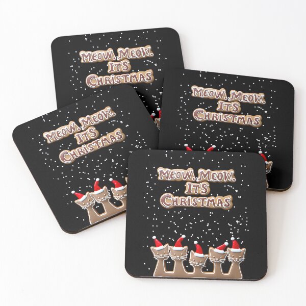 Item preview, Meow, meow, it's Christmas!, funny Christmas inscription, made of gingerbread /2 designed and sold by My-fake-places.