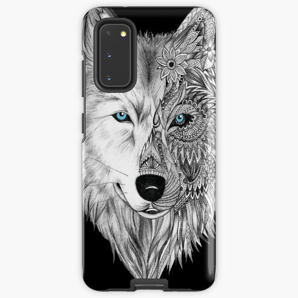The White Wolf Mandala- Black Samsung Galaxy Tough Case