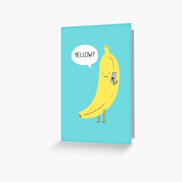 Banana on the phone Greeting Card