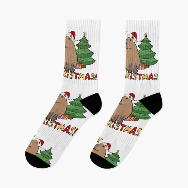 Item preview, Capybara Cappy Christmas card (white) designed and sold by EmiliaMoscovich.