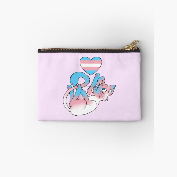 Artikelvorschau, Verspielte Kätzchen (Trans-Flagge) (rosa Variante) entworfen und verkauft von Cosmic Kitty Colors.