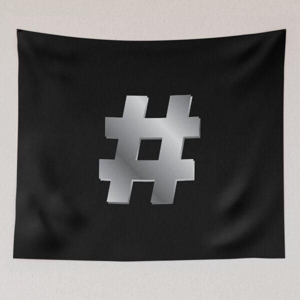 Item preview, silver hash tag designed and sold by bc21design.