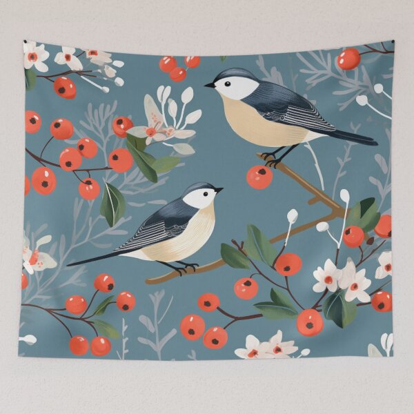 Item preview, Two Robins on a Winter Berry Twig Pattern designed and sold by AgathaZolastore.