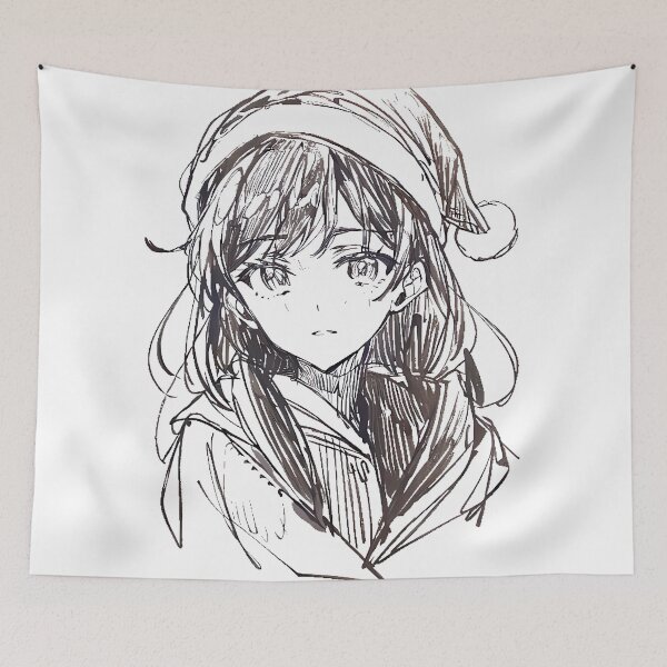Item preview, Minimalist Anime Girl Spreads Christmas Cheer! designed and sold by SirZeus.