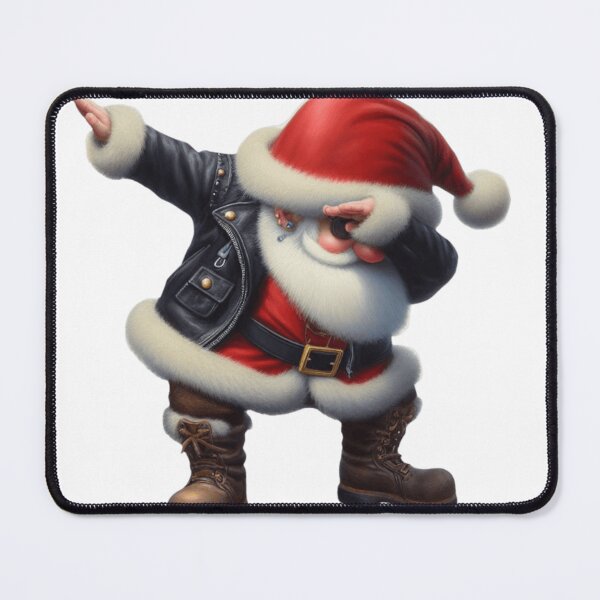 Item preview, Santa's Dwarf with earrings Dabbing with a Leather Jacket, Boots and Santa Hat designed and sold by erkabees.