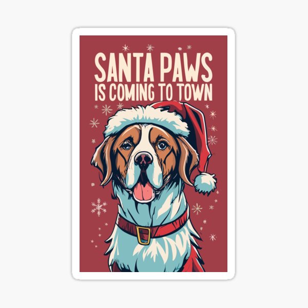 Cute Christmas Dog Wearing a Santa Claus Hat with Christmas Gifts Sticker  for Sale by PoshPeels